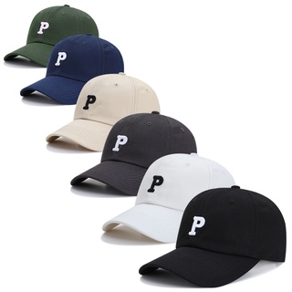 ✈หมวกเบสบอลหมวกผู้หญิงฤดูร้อน P ตัวอักษรเกาหลีรุ่น wild peaked หมวกชายกลางแจ้งนักเรียนหญิงฤดูร้อน sun hat