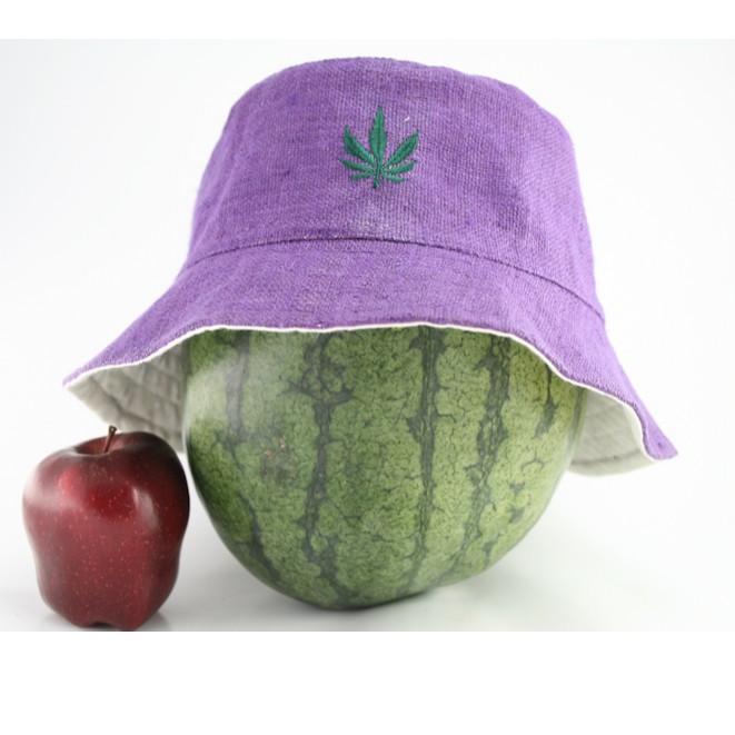 สินค้าราสต้า-bucket-hat-violet-leaf-หมวกทรงบ็อบ-ผลิตจากใยธรรมชาติ-rasta-bob-hat-สีม่วง