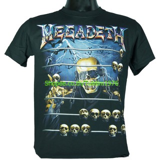 เสื้อยืดผ้าฝ้ายพรีเมี่ยมเสื้อวง Megadeth เสื้อยืดวงดนตรีร็อค เสื้อวินเทจ เมกาเดธ MDH1029