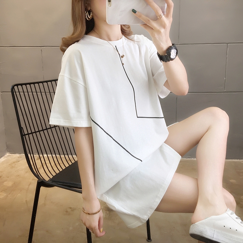 2020-cotton-summer-clothes-korean-loose-medium-long-women-short-sleeve-t-shirt