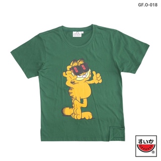 เสื้อยืดผ้าฝ้ายพิมพ์ลายขายดี แตงโม (SUIKA) เสื้อยืดคอกลมลายลิขสิทธิ์ GARFIELD (GF.O-018) เสื้อยืด anime