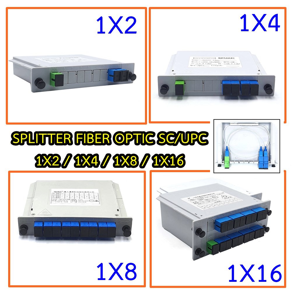 splitter-fiber-optic-sc-upc-1x2-1x4-1x8-1x16-อุปกรณ์สำหรับแยกแสงไฟเบอร์ออฟติก