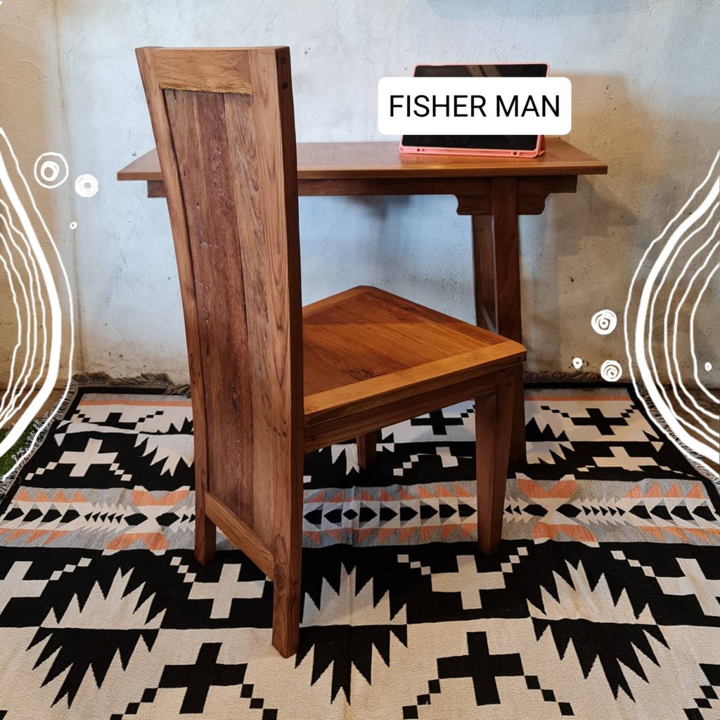 เก้าอี้ทำงานไม้สัก-แบบผนังพิงยาว-สินค้าเฉพาะเก้าอี้