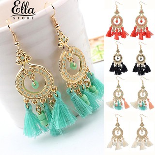 เลดี้ Vintage Boho Tassels จี้คอยาวจี้ต่างหู Eardrop