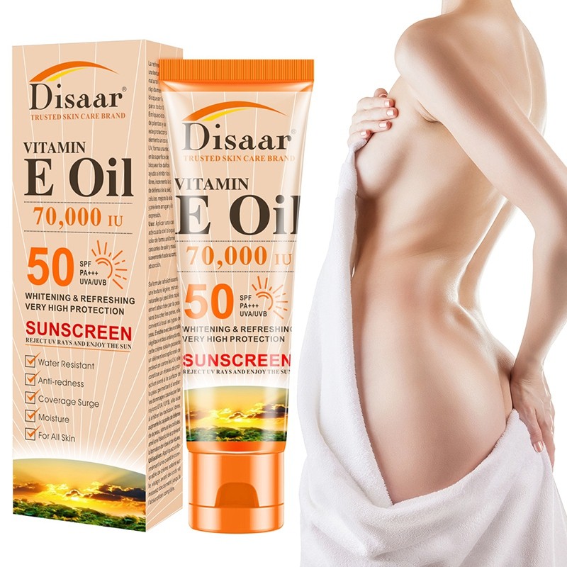 พร้อมส่ง-disaar-spf-50-vitamin-e-facial-body-sunscreen-whitening-sunblock-cream-oil-50ml