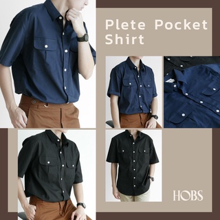 สินค้า Pleat Pocket Shirt เชิ้ตผู้ชายแขนสั้น กระเป๋าฝาจีบ 3 (55-08)