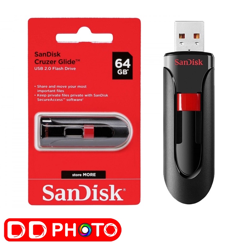 flash-drive-sandisk-อุปกรณ์จัดเก็บข้อมูลภายนอก-ขนาดความจุ-64gb