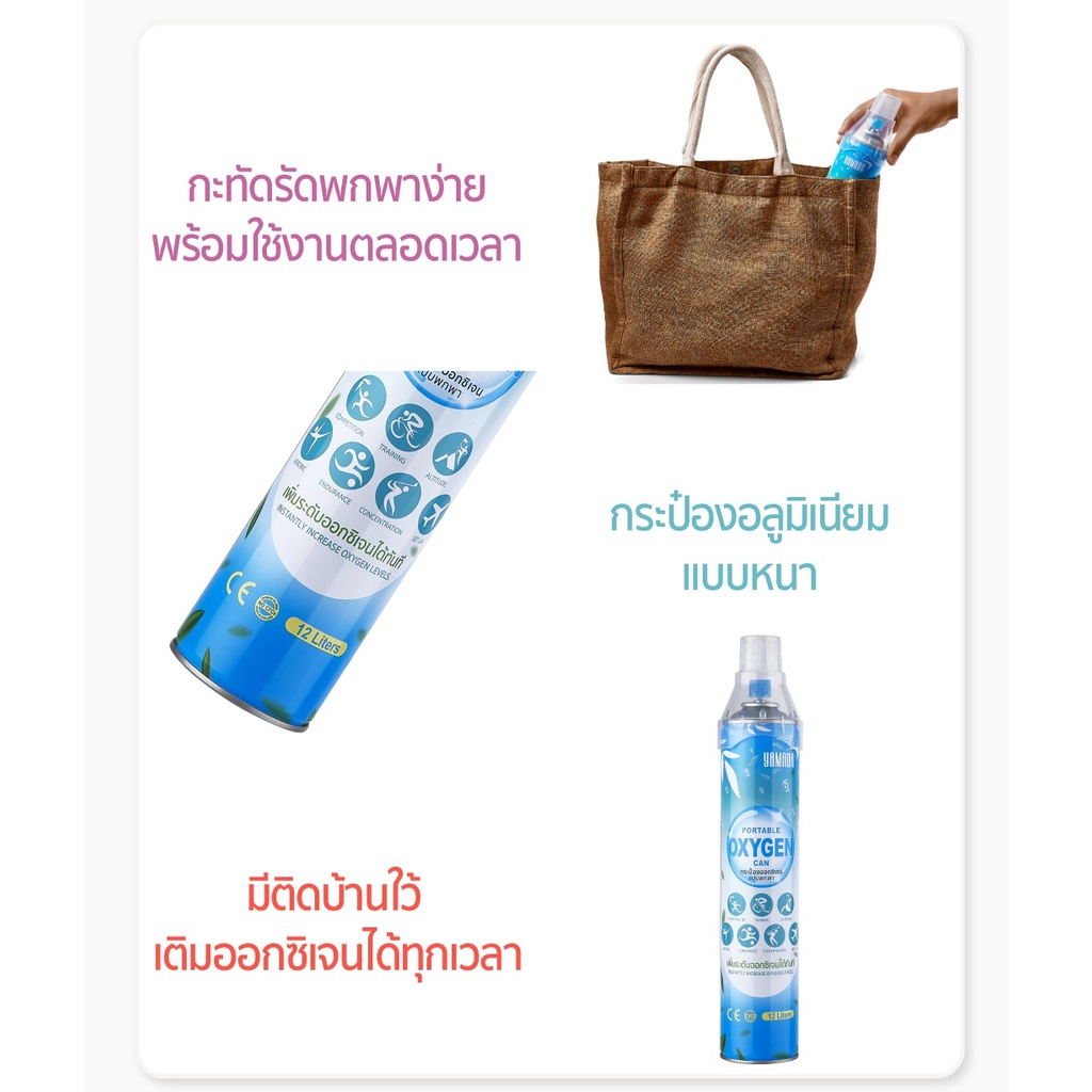 ภาพหน้าปกสินค้าออกซิเจนกระป๋อง แบบพกพา 12 ลิตร YAMADA จากร้าน yamada.thailand บน Shopee