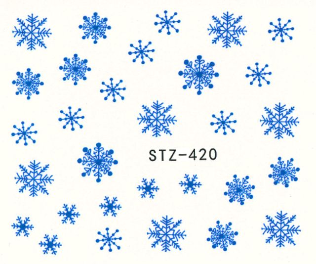สติกเกอร์ติดเล็บ-สติกเกอร์ตกแต่งเล็บ-แทททูติดเล็บ-แบบลอกลายน้ำ-ลาย-snowflake