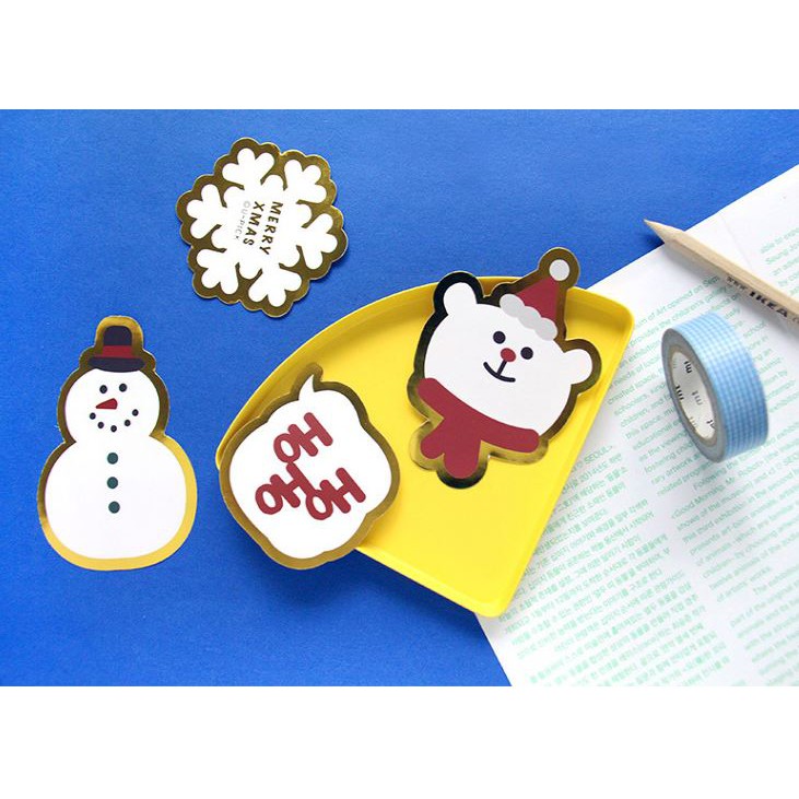 deco-sticker-สติกเกอร์ตกแต่ง-xmas-ปีใหม่-ลายน่ารัก-ชุด-8-ชิ้น