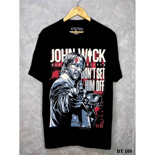 Johnwickเสื้อยืดสีดำสกรีนลายBT169