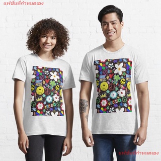 เสื้อยืดโอเวอร์ไซส์แฟชั่นที่กำหนดเอง Peaceminusone จี ดรากอน เสื้อพิมพ์ลาย PMO Colorful Collage Essential T-Shirt  เสื้อ