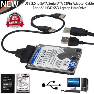 ภาพหน้าปกสินค้าDual USB2.0 to 22pin SATA Cable Converter for 2.5 inch SATA Hard Disk Driver ที่เกี่ยวข้อง