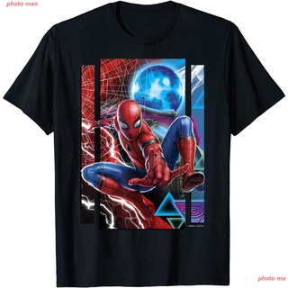 ราคาต่ำสุด!!สไปเดอร์แมน เสื้อคู่รัก Spider-Man เสื้อยืด Marvel Spider-Man Far From Home Mysterio And Spidey Portrait T-S