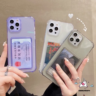 เคสโทรศัพท์มือถือแบบนิ่ม Tpu ใส พร้อมช่องใส่บัตร สีพื้น สําหรับ Samsung A32 A10S A22 A12 M12 A52 A72 A52S A02S A50 A51 A03S A21S A50S A30S