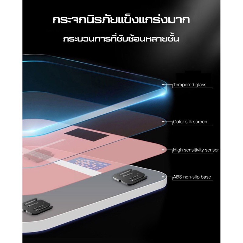 เครื่องชั่งน้ำหนักดิจิตอล-กระจกนิรภัย-พร้อมส่งในไทย