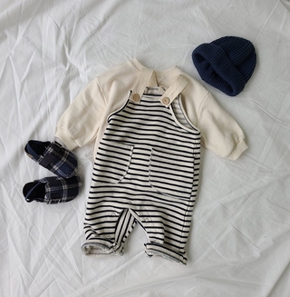 Autumn Fashion New Baby Boys and Girls Casual Stripes Long Sleeved Romper