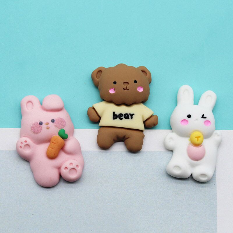 cartoon-beige-coffee-bunny-and-bear-resin-flatback-diy-hairpin-mobile-phone-case-decoration-accessories