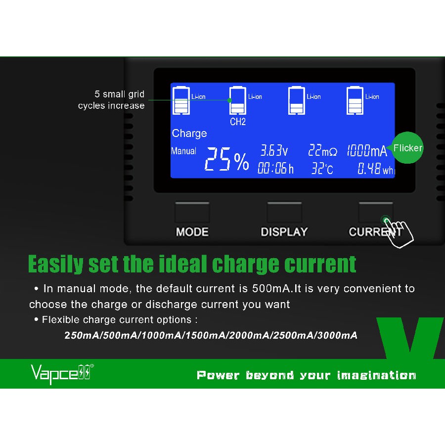เครื่องชาร์จอัจฉริยะ-vapcell-s4-plus-v2-0-new-ของแท้-เช๊คcode-ได้
