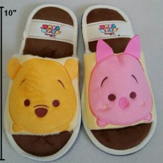 ลิขสิทธิ์แท้ รองเท้าอยู่บ้าน slipper ลาย ซูม ซูม Tsum Tsum (Pooh พูห์ &amp; Piglet พิกเล็ท) ขนาด 10 นิ้ว