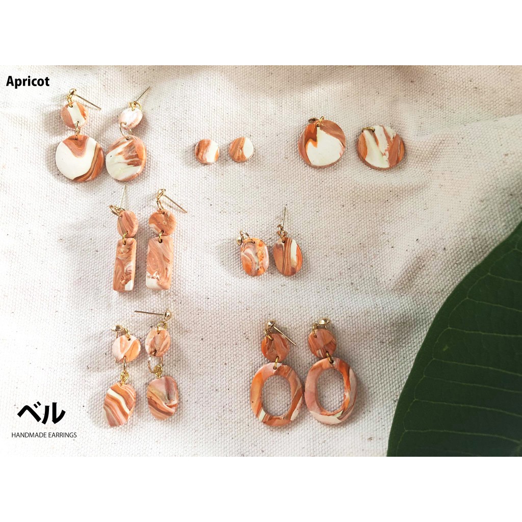 ต่างหูแฟชั่น-ต่างหูวินเทจ-handmade-earring-สี-apricot