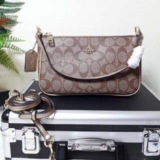 COACH  F58321 MESSICO TOP HANDLE POUCH IN SIGNATURE มาพร้อม สายสะพายยาว