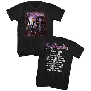 เสื้อยืดโอเวอร์ไซส์เสื้อยืดแฟชั่น cinderella rock band สีดําS-5XL