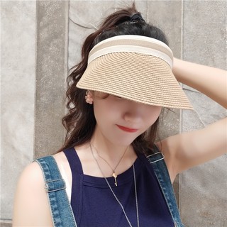 ภาพขนาดย่อของภาพหน้าปกสินค้าหมวกสาน สไตล์เกาหลี หมวกสานครึ่งศีรษะ กันแดด ชายหาด (พร้อมส่งในไทย) จากร้าน chenqiaojia บน Shopee
