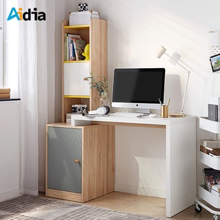 Aidia  โต๊ะทำงานไม้สไตล์มินิมอล พร้อมตู้ข้าง  W59xL125.5xH167.6 cm. Nordic Serie Writing Desk