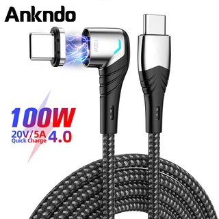 Ankndo สายเคเบิ้ลชาร์จเร็ว 100W Usb C To Usb Type C สําหรับ Xiaomi Redmi 4.0