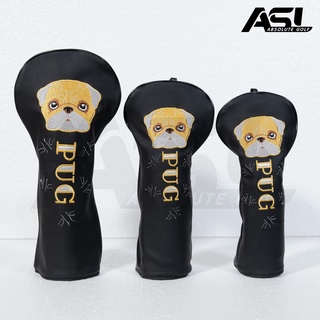 Golf Head Cover for Driver, Fairway & Hybrid ที่ครอบหัวไม้กอล์ฟ งานปักลายน้องปั๊ก