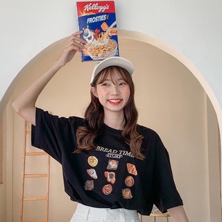 ST653  BREAD TIME STORY 🥖🍞 เสื้อยืดขนมปัง คุกกี้ เบเกอรี่ สุดน่ารักก