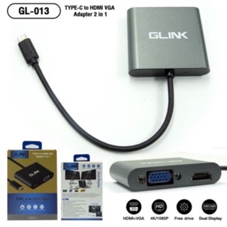 ภาพหน้าปกสินค้าConverter USB Type-C TO VGA/เอชดีเอ็มไอ \'GLINK\' GL-013 ที่เกี่ยวข้อง