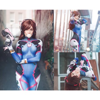 D.va ชุดบอดี้สูทคอสเพลย์ Superhero Zentai dva สําหรับผู้ใหญ่ เด็ก