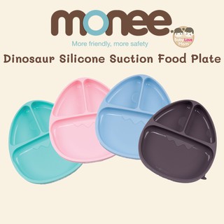 Monee Dinosaur Silicone Suction Food Plate จานซิลิโคน ดูดโต๊ะได้ ลายไดโนเสาร์