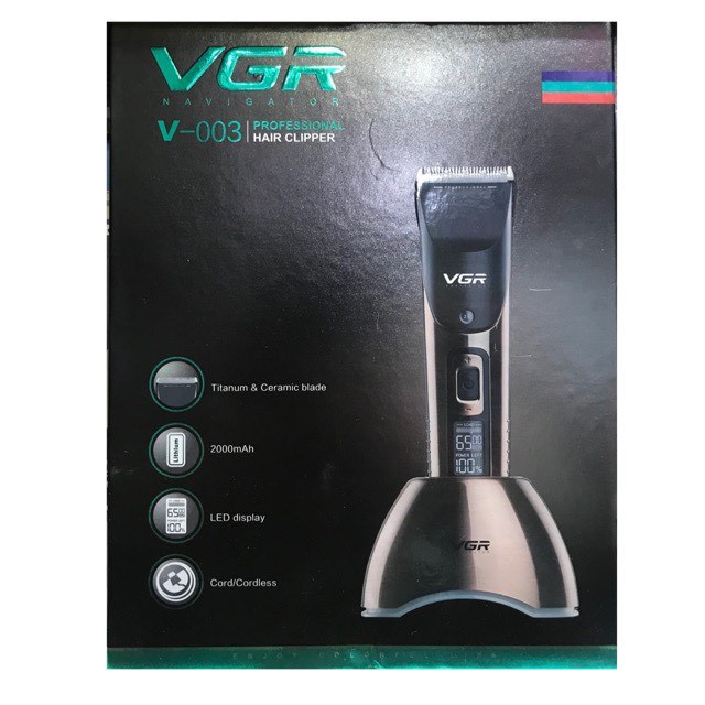 VGR V-003 ตัดผม ปัตตาเลี่ยน ไร้สาย มีไฟดิจิตอล แข็งแรง ทนทาน สินค้ารุ่น ...