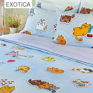 ภาพหน้าปกสินค้าEXOTICA ชุดผ้าปูที่นอนรัดมุม + ปลอกหมอน ลาย Alpha Meow สำหรับเตียงขนาด 6 / 5 / 3.5 ฟุต ซึ่งคุณอาจชอบสินค้านี้