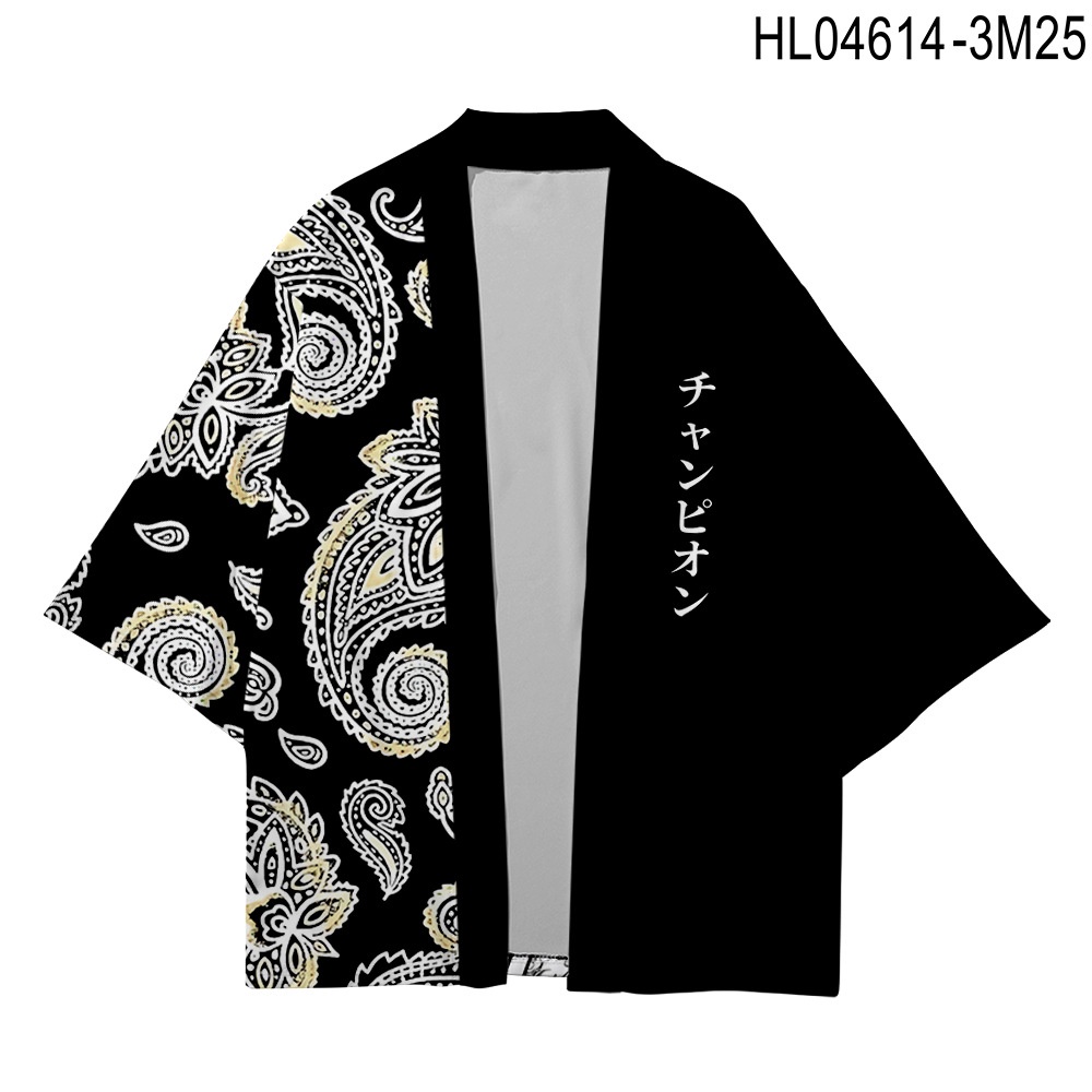 ภาพสินค้าเสื้อคลุมกิโมโน พิมพ์ลายเม็ดมะม่วงหิมพานต์ 3 มิติ สไตล์ญี่ปุ่น แฟชั่นสําหรับผู้ชาย และผู้หญิง จากร้าน ys0418.th บน Shopee ภาพที่ 2
