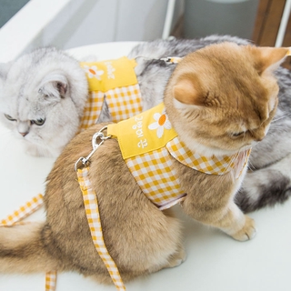 เชือกลากแมวแบบเดิมใหม่ป้องกันการตีออกไปเดินเชือกแมวชุดโซ่แมวสายรัดหน้าอกสัตว์เลี้ยงแบบเสื้อกั๊ก