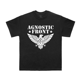 เสื้อยืดสีขาวเสื้อยืด แขนสั้น พิมพ์ลาย Agnostic FRONT - NYHC STITCH SUPPLY UNOFFICIAL MERCH พรีเมี่ยมS-4XL