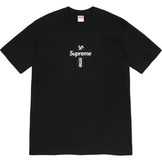 เสื้อยืดสีดำอินเทรนด์Supreme 20FW เสื้อยืดแขนสั้นพิมพ์ลายโลโก้ Cross BoxlogoS M L   XL  XXL