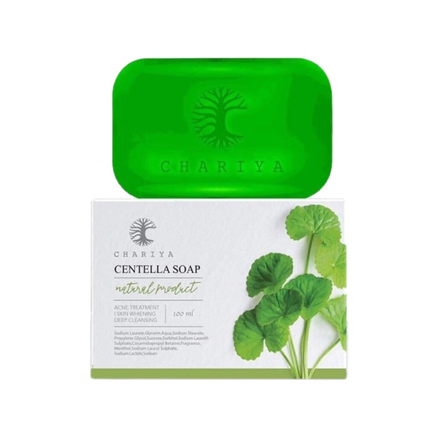 chariya-centella-soap-สบู่ใบบัวบก-กรีดรหัส