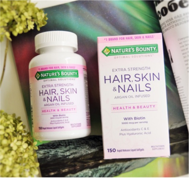 pre-order-natures-bounty-optimal-solutions-extra-strength-hair-skin-amp-nails-150-rapid-release-liquid-softgels