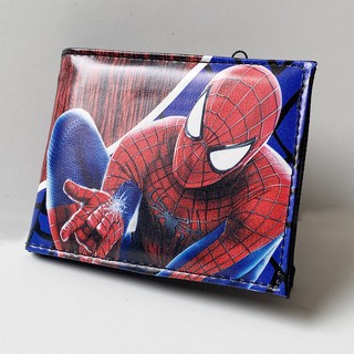 11.11&amp;12.12 ! กระเป๋าสตางค์ หนัง PU ลายซุปเปอร์ฮีโร่ Spiderman SP90+BOX สําหรับเด็กผู้ชาย