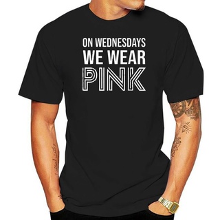 เสื้อยืดพิมพ์ลายแฟชั่น เสื้อยืด พิมพ์ลาย Mean Girls On Wednesday We Wear สีชมพู สําหรับผู้หญิง