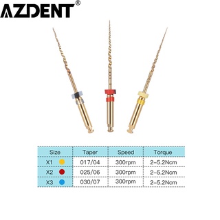 Azdent อุปกรณ์ทันตกรรม Endodontic Root Canal Niti X1-X3 File 25มม. สําหรับทันตกรรม