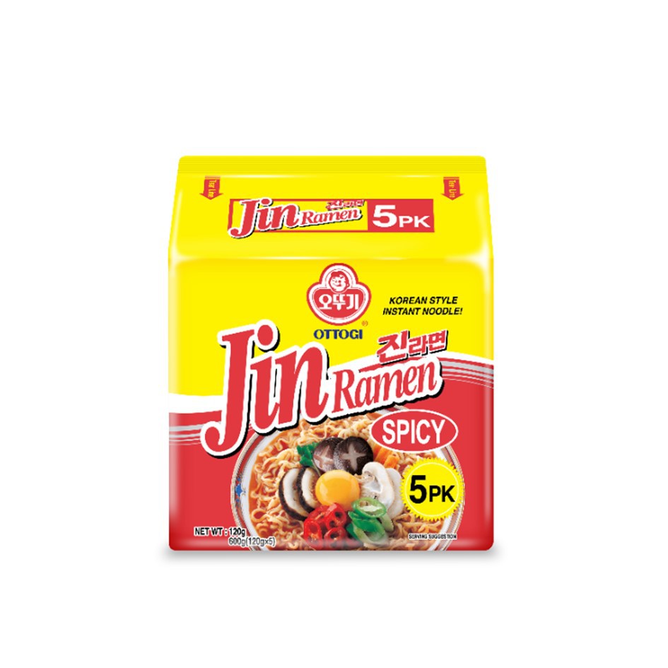 ภาพหน้าปกสินค้าโอโตกิ จิน ราเม็ง สไปซี่ แพ็ค 5 / Ottogi Jin Ramen Spicy Pack 5