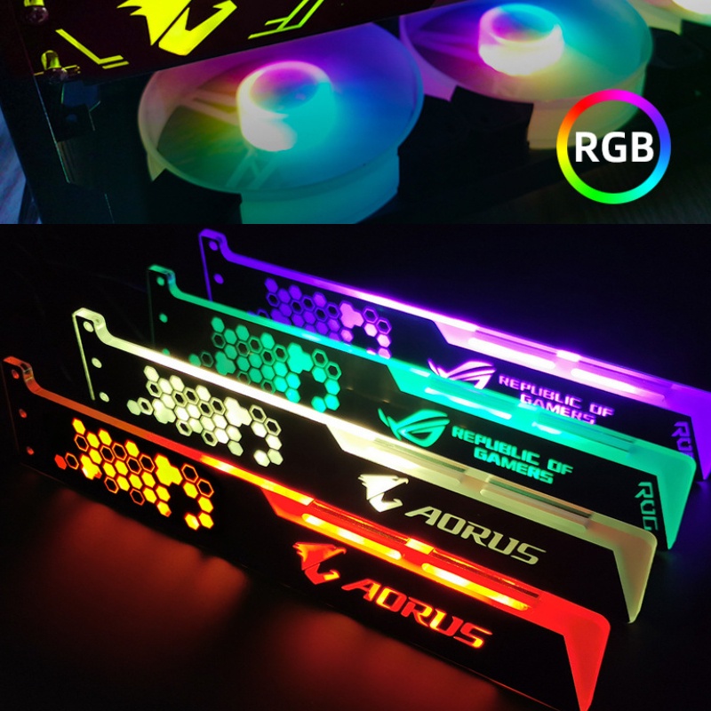 ภาพหน้าปกสินค้าค้ำการ์ดจอมีไฟ RGB ใช้ต่อกับกล่องควบคุมไฟ ที่ค้ำการ์ดจอ ขาค้ำการ์ดจอ วัสดุอะคริลิค Digital Man