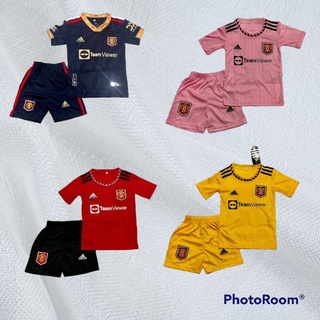 ชุดบอลเด็ก 2-12ขวบ เสื้อ+กางเกง ทีมแมนยูไนเต็ด