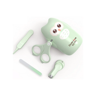DODOLOVE ชุดกรรไกรตัดเล็บเด็กเล็ก 4 ชิ้น กรรไกรตัดเล็บ แหนบ ตะไบ กรรไกรหัวสั้น
